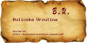 Bulicska Urzulina névjegykártya
